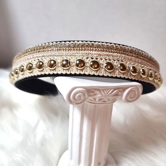 BOHO GOLD STUDED HEADBAND - Picture 1 of 10